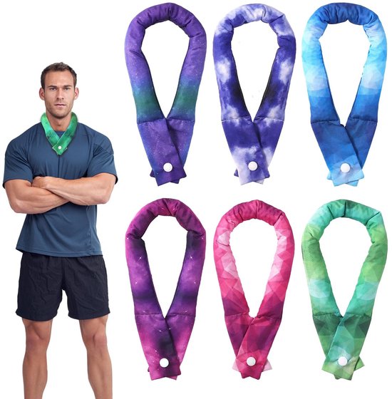 LIVIA HOME - Verkoelende Nekwraps - Koelende Sjaal - Ideaal voor Warm Weer - 63x5cm - Perfect voor Wandelen en Paardrijden - Set van 6