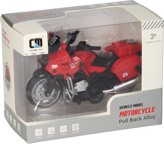 Lobbes Speelgoed BV Pull-back Motor - Rood speelgoed met licht en geluid van Lobbes Speelgoed BV