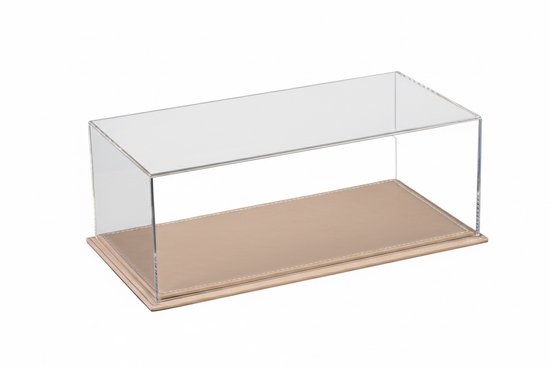 Luxe showcase met lederen ondergrond voor 1:18 modellen - Beige van Merkloos