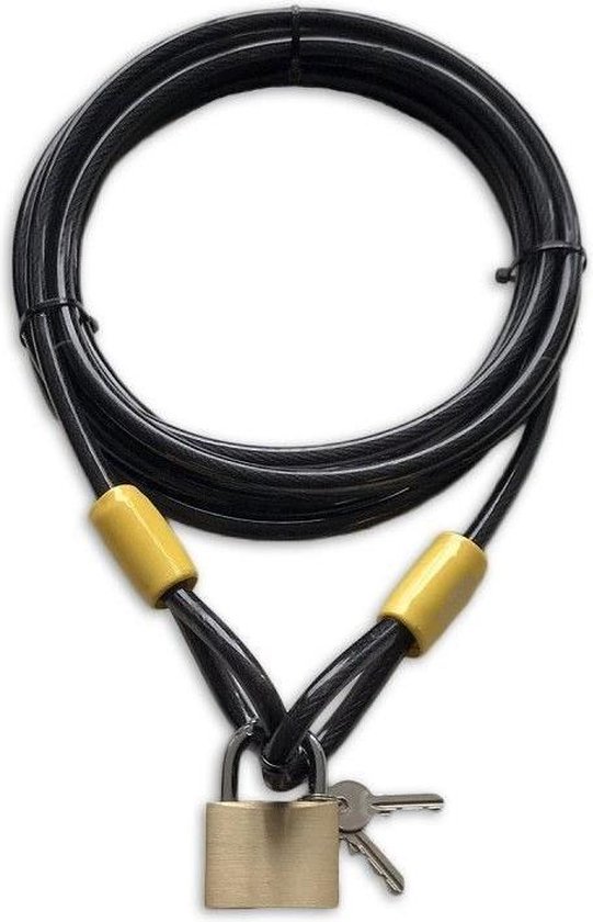 Lynx kabelslot 2.5 meter lang | ø10mm x 250cm | Staalkabel met lussen en hangslot | Slot tuinmeubelen terras bootslot van Lynx.