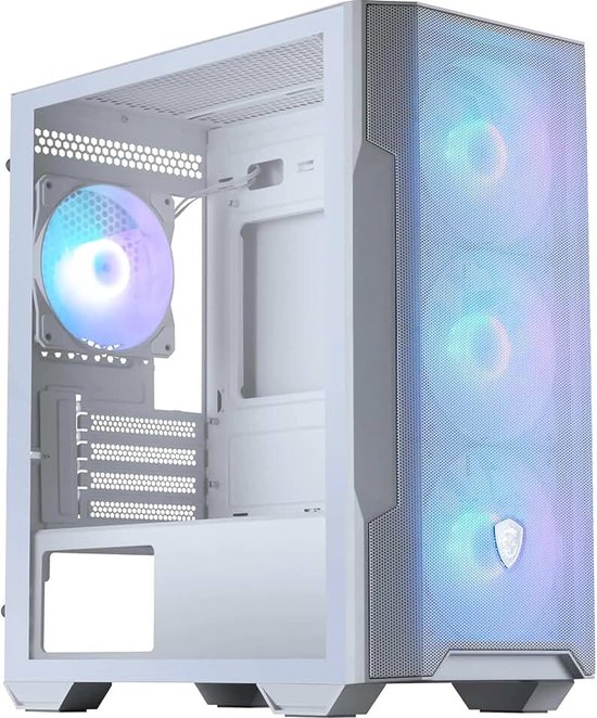 M110R White Mini Tower Gaming-pc-behuizing, ondersteunt GPU's met een lengte tot 410 mm, uitneembare stoffilter, USB 20 Gbps (type C), ondersteuning voor ATX en mATX