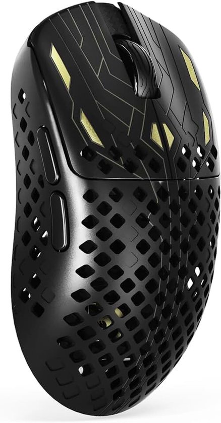 M2 Draadloze Gamingmuis van Carbon Fiber, 41g SUPERLIGHT, 40000 DPI, PAW3395PRO-sensor, BK52820-chip, Ice-Feel Coating, PTFE Feet, BT/2.4G/Bedraad, voor PC/Mac, Zwart