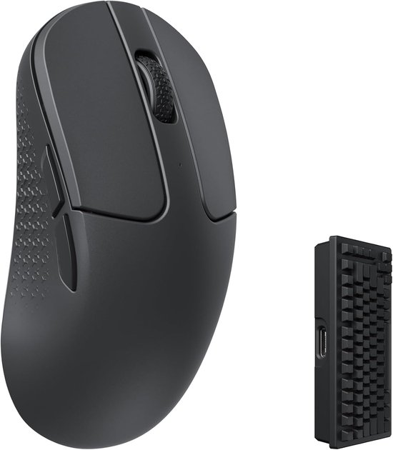 M3 Mini 4K draadloze Bluetooth 5.1/2.4 GHz/bedrade optische muis, ultralichte 55g programmeerbare PixArt 3395-sensor met maximaal 26.000 DPI/650 IPS voor Windows Mac Linux - zwart