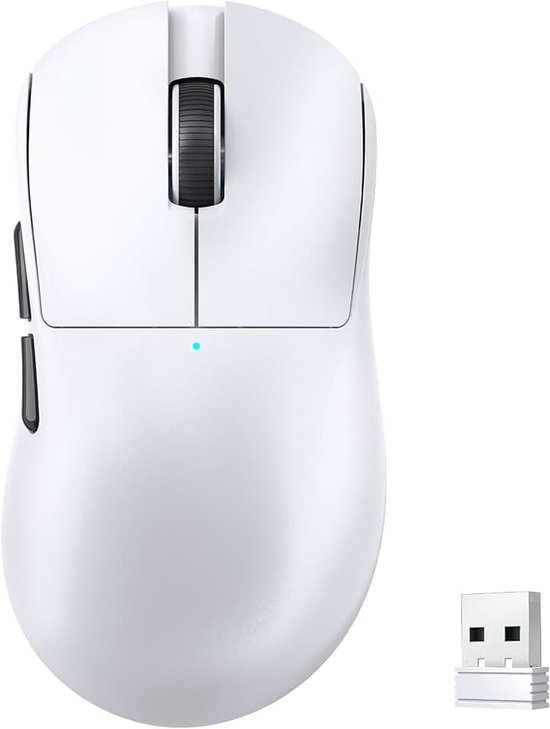 MAGIC-REFINER X2 SUPERLIGHT Draadloze Computermuis, Pixart 3311 Optische Gaming-Sensor, 24000 DPI, 1000Hz Polling Rate, 2.4G/BT/USB-Bedrade, Ergonomisch Mouse voor Laptop/PC/Mac - Wit