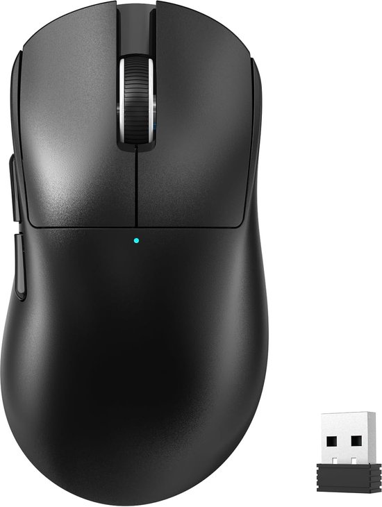 MAGIC-REFINER X2 SUPERLIGHT Draadloze Computermuis, Pixart 3311 Optische Gaming-Sensor, 24000 DPI, 1000Hz Polling Rate, 2.4G/BT/USB-Bedrade, Ergonomisch Mouse voor Laptop/PC/Mac - Zwart
