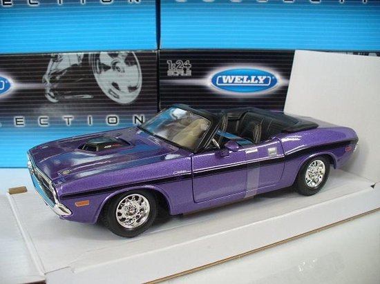 Maisto 1/24 Dodge Challenger R/T Cabrio Paars 1970 van Maisto