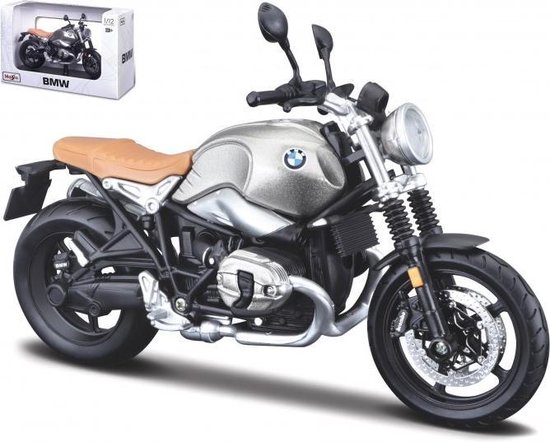 Maisto BMW R NINE T SCRAMBLER grijs metalic modelauto schaalmodel 1:12 van Maisto