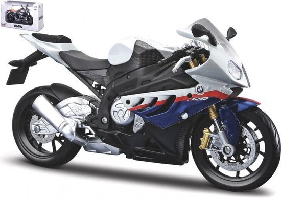 Maisto BMW S 1000 RR wit/blauw/rood modelauto schaalmodel 1:12 van Maisto