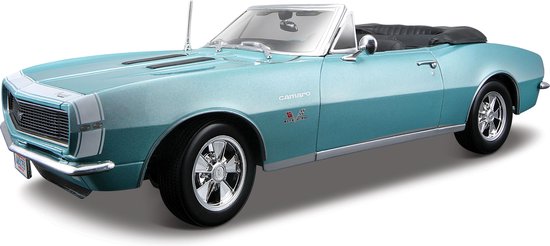 Maisto CHEVROLET CAMARO SS 396 CABRIOLET 1967 turquoise/wit schaalmodel 1:18 van Maisto