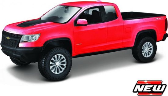Maisto Chevrolet COLORADO ZR2 2017 PULL-BACK rood/zwart schaalmodel 4,5" van Maisto