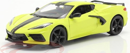 Maisto CHEVROLET CORVETTE C8 2020 geel/zwart schaalmodel 1:24 van Maisto