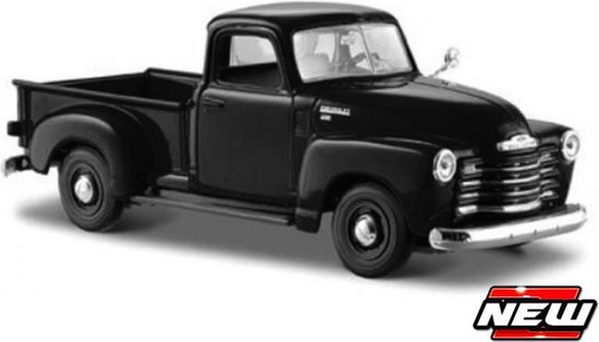 Maisto CHEVROLET PICK UP 3100 1950 zwart schaalmodel 1:24 van Merkloos