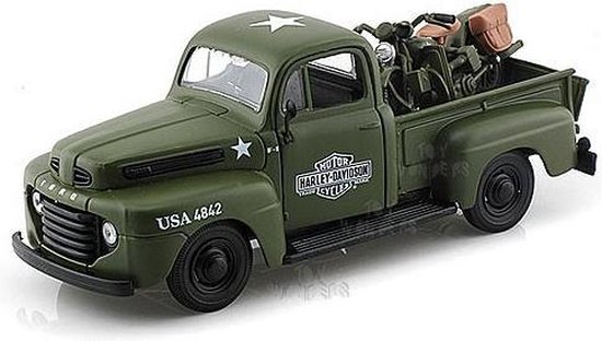Maisto Ford F1 ´48 & Harley-Davidson WLA Flathead '42 1:24 Auto van Maisto