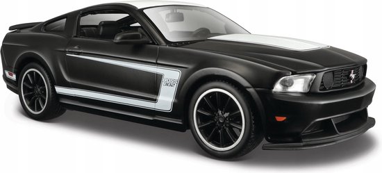Maisto Modelauto Ford Mustang - Boss 302 2012 - matzwart - 20x8x6 cm - schaal 1:24 - speelgoedauto van Merkloos
