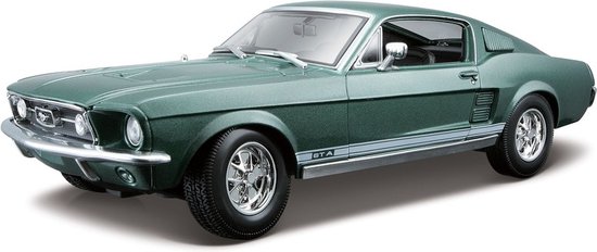 Maisto Modelauto Ford Mustang - groen - 1967 - schaal 1:18 - auto schaalmodel - speelgoedauto van Maisto