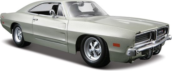 Maisto Modelauto/speelgoedauto Dodge Charger R/T 1969 - zilver - schaal 1:24 van Merkloos