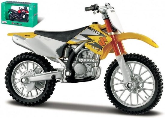 Maisto SUZUKI RM-Z 250 geel modelauto schaalmodel 1:18 van Maisto