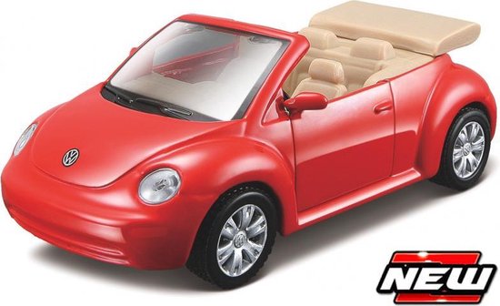 Maisto VW BEETLE 'PULL BACK' rood schaalmodel 4,5" van Maisto