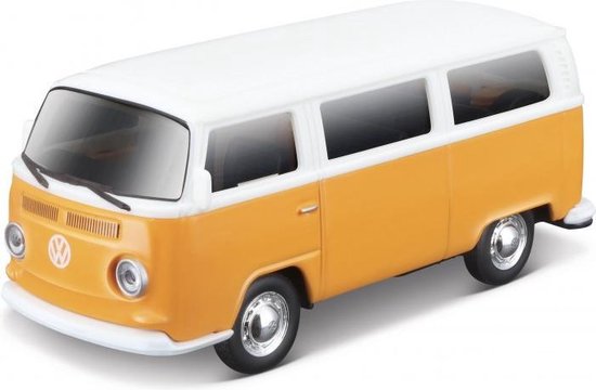 Maisto VW T2 TYPE 2 PANEL VAN oranje/wit modelauto schaalmodel 4,5" van Maisto