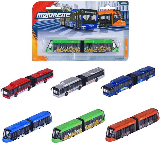 Majorette City Bus MAN + Avenio Tram, 6-sort. van Majorette