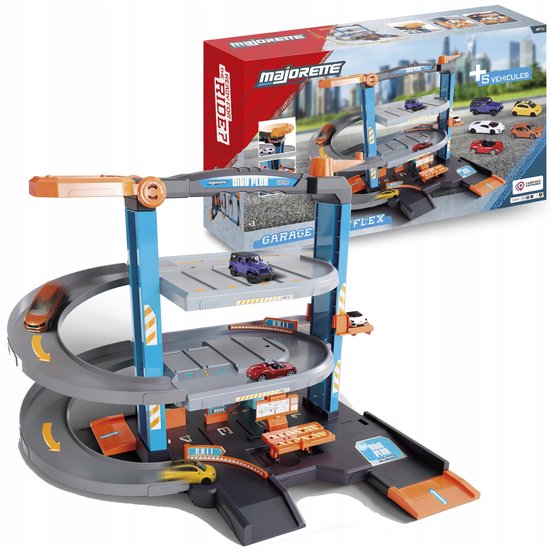 Majorette City Flex Parkeergarage met 5 Stadsauto's - 3+ Jaar van Merkloos