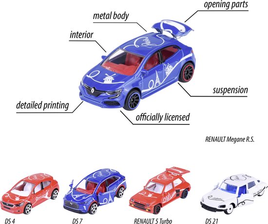 Majorette - French Touch - 5 stuks - Giftpack - Franse auto's - Vanaf 3 jaar van Majorette