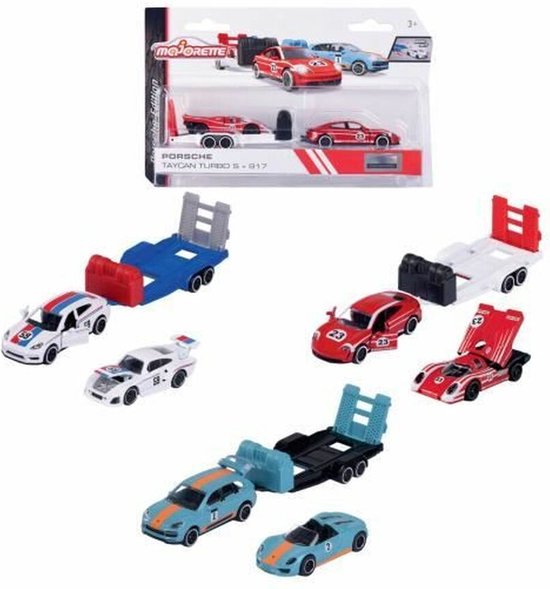 Majorette Porsche Motorsport Race Aanhangwagen 3 Assortimenten Veelkleurig van Majorette