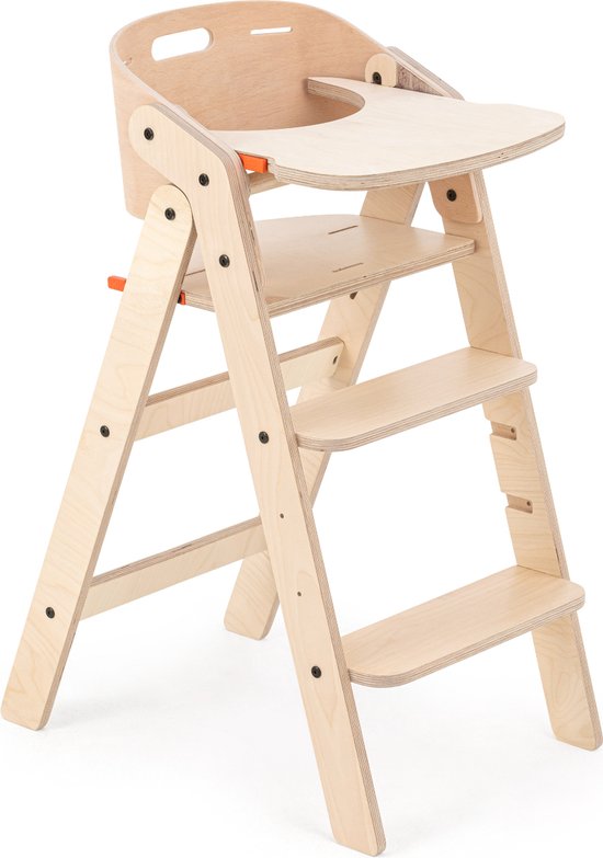Mamatoyz Kinderstoel Doorgroei Stoel met Eetblad Massief Hout Opvouwbaar 6 Maanden tot 15 jaar Meegroeistoel van Mamatoyz