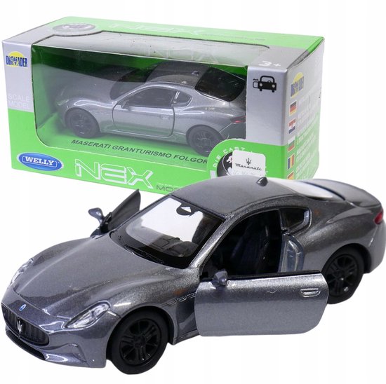 Maserati GranTurismo Folgore Modelauto 1:34 - Welly Nex Grafiet van Maserati