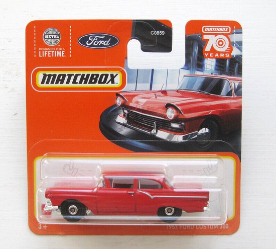 MATCHBOX 1957 FORD CUSTOM 300 21-100 RED van Matchbox