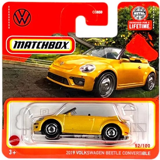 MATCHBOX 2019 VOLKSWAGEN BEETLE CONVERTIBLE YELLOW 52-100 (1:64) van Matchbox