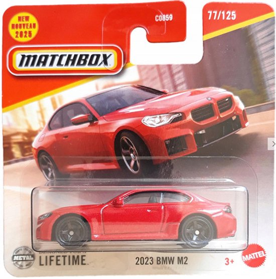 MATCHBOX 2023 BMW M2 RED METAL 77/125 1:64 SHORT CART 2025 van Matchbox