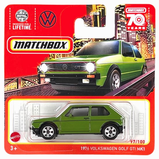 MATCHBOX 70 YEARS VOLKSWAGEN 1976 GTI GLF MK1 GREEN 97-100 1:64 METAL (HLC96) SERIE van Matchbox