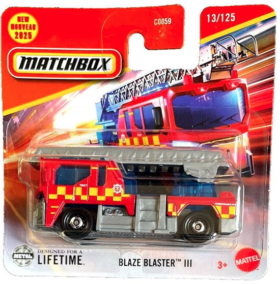 MATCHBOX BLAZE BLASTER III 13-125 FIRE TRUCK RED METAL (1:64) JBR30-LA10 van Merkloos