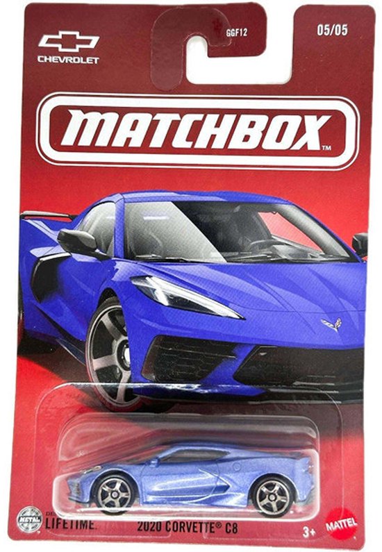 MATCHBOX CHEVROLET CORVETTE C8 METALIC BLUE 2020 1:64 (7x3x3) van Matchbox