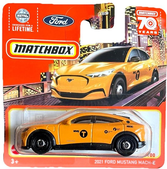 MATCHBOX FORD MUSTANG MACH-E ORANGE 22/100 1:64 TAXI van Matchbox
