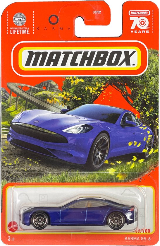 MATCHBOX KARMA GS-6 43-100 METALIC BLUE (1:64) AUTO van Matchbox