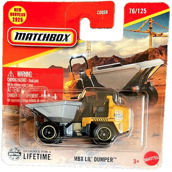 MATCHBOX MBX LIL DUMPER 76-125 YELLOW GREY KIEPER (JBR20) 1:64 METAL SHORT CART van Matchbox