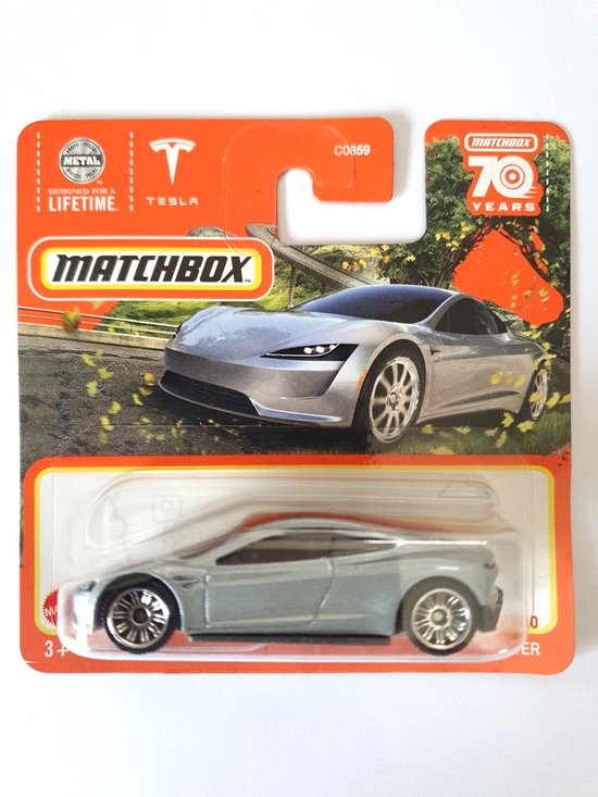 MATCHBOX TESLA ROADSTER 91-100 METALIC SILBER (1:64) van Matchbox