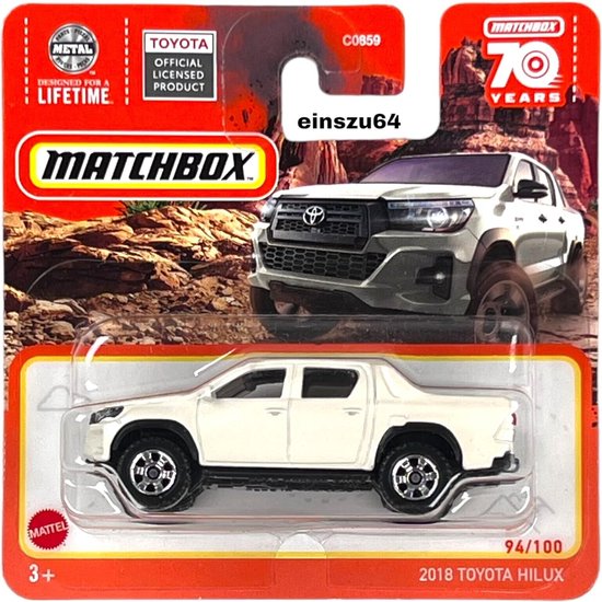 MATCHBOX TOYOTA HILUX 2018 METALLIC WHITE (1:64) van Matchbox