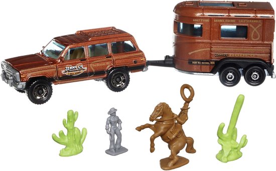 Matchbox Truck met aanhanger - 7 cm groot per voertuig van Merkloos