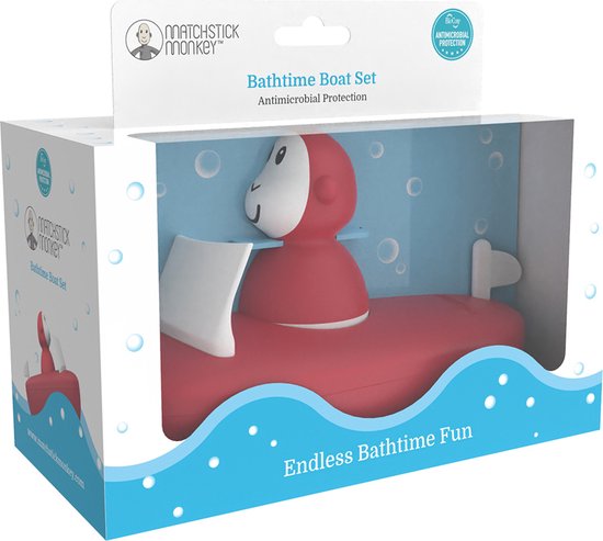 MatchStick Monkey - Badtijd badspeeltje – Bootset Rood van Matchstick Monkey