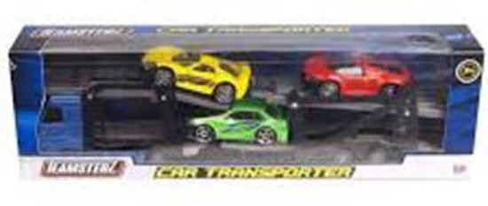 Mega autotransporter met 3 auto's - Multicolor van Merkloos