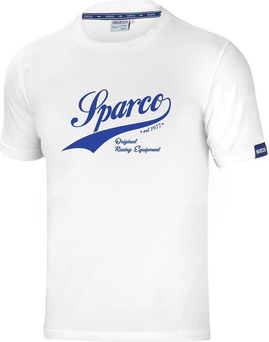 Men’s Short Sleeve T-Shirt Sparco Vintage White XL van Sparco