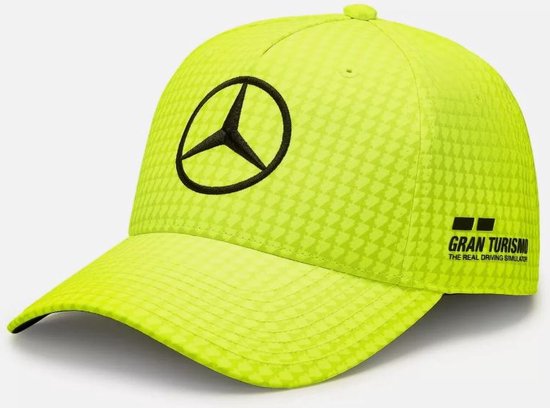 Mercedes AMG Petronas F1 KIDS Special Edition Lewis Hamilton Canada GP Hat Geel - Lewis Hamilton Kids Cap geel- van Mercedes
