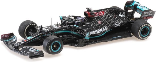 Mercedes-AMG Petronas F1 Team W11 EQ Perf. #44 1st British GP 2020, Flat Tyre - 1:43 - Minichamps van Mercedes-AMG