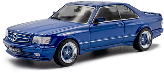 Mercedes Benz 560 SEC AMG Widebody '90, blauw Solido schaal 1:43 van Merkloos