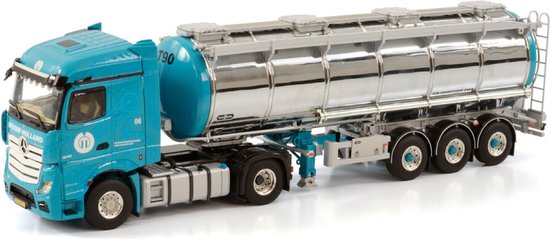 Mercedes-Benz Actros MP5 Stream Space 4x2 + Tanker Trailer 3 Axle 'Van Opdorp Transportgroep' - 1:50 - WSI Models van Mercedes-Benz