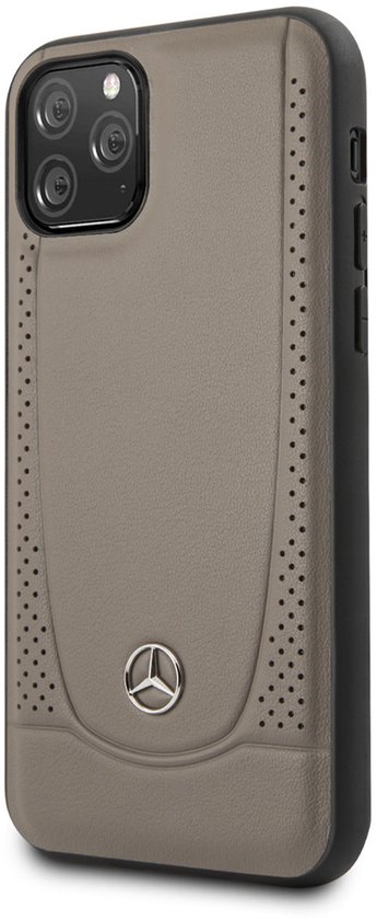 Mercedes-Benz Back cover - iPhone 11 Pro - Brown - Luxe Leer - Perforated Design van Merkloos