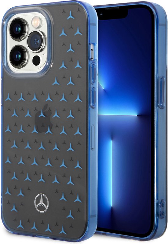 Mercedes-Benz Back cover - iPhone 14 Pro - Blauw - Schokabsorberend - Draadloos laadcompatibel van Merkloos